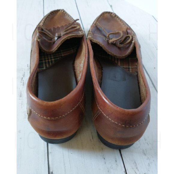 Predictions Fringe Penny Loafers Leather 8.5 Brown Preppy Classic Flat - Picture 4 of 8